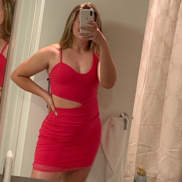 Hours Lambert Mini Dress In Hot Pink 